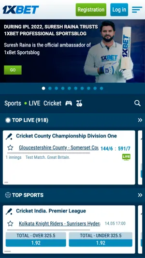 1xBet App Cricket Betting