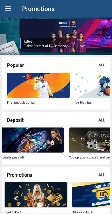 1xBet App Welcome Bonus